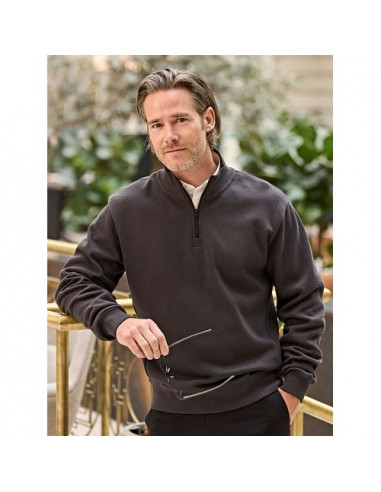 Ribbed Interlock Half Zip