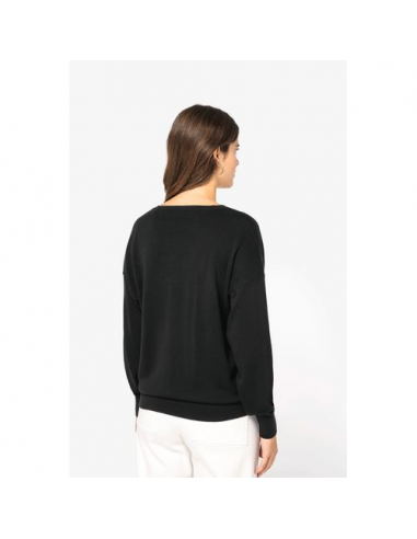 Pullover donna scollo a V ecosostenibile in lyocell