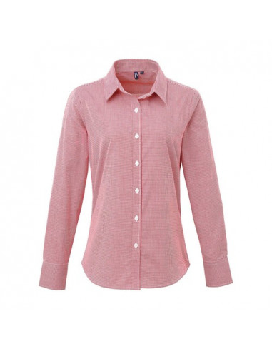 Ladies' Long Sleeve Microcheck Gingham Shirt