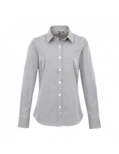 Ladies' Long Sleeve Microcheck Gingham Shirt