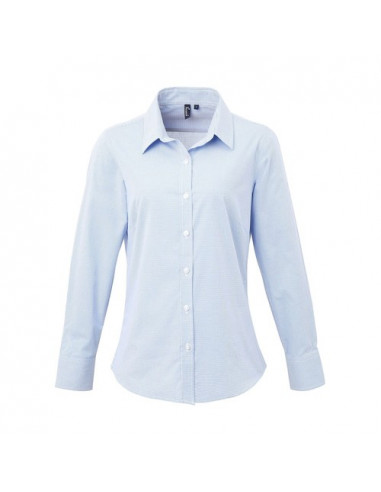 Ladies' Long Sleeve Microcheck Gingham Shirt