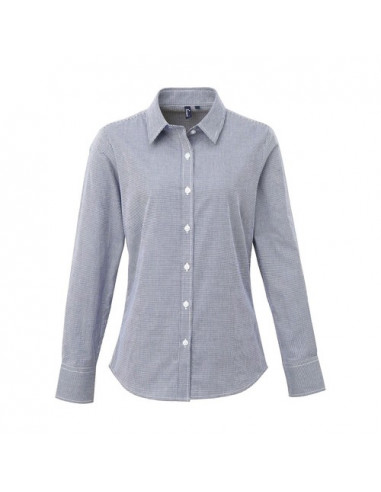 Ladies' Long Sleeve Microcheck Gingham Shirt