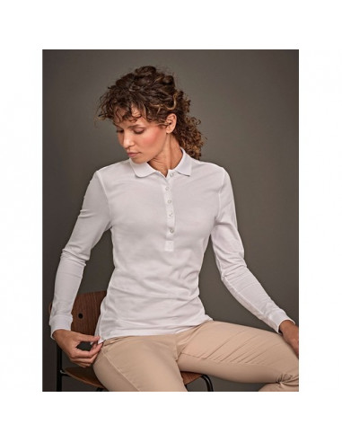 Ladies Luxury Stretch Long Sleeve Polo