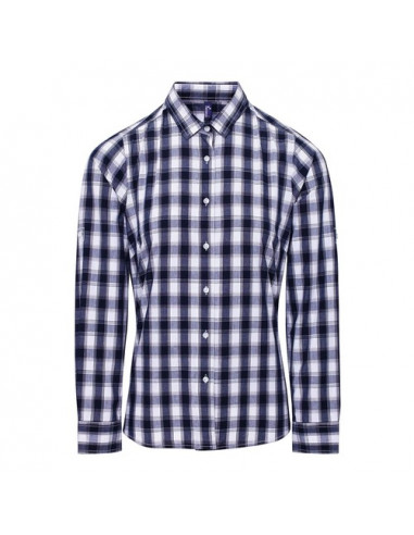 Ladies' LSL 'Mulligan' Check Cotton Bar Shirt t