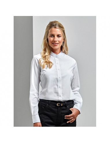 Women’s Banded Collar 'Grandad' Shirt