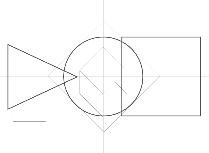 Forme geometriche - quadrato, tondo, triangolo